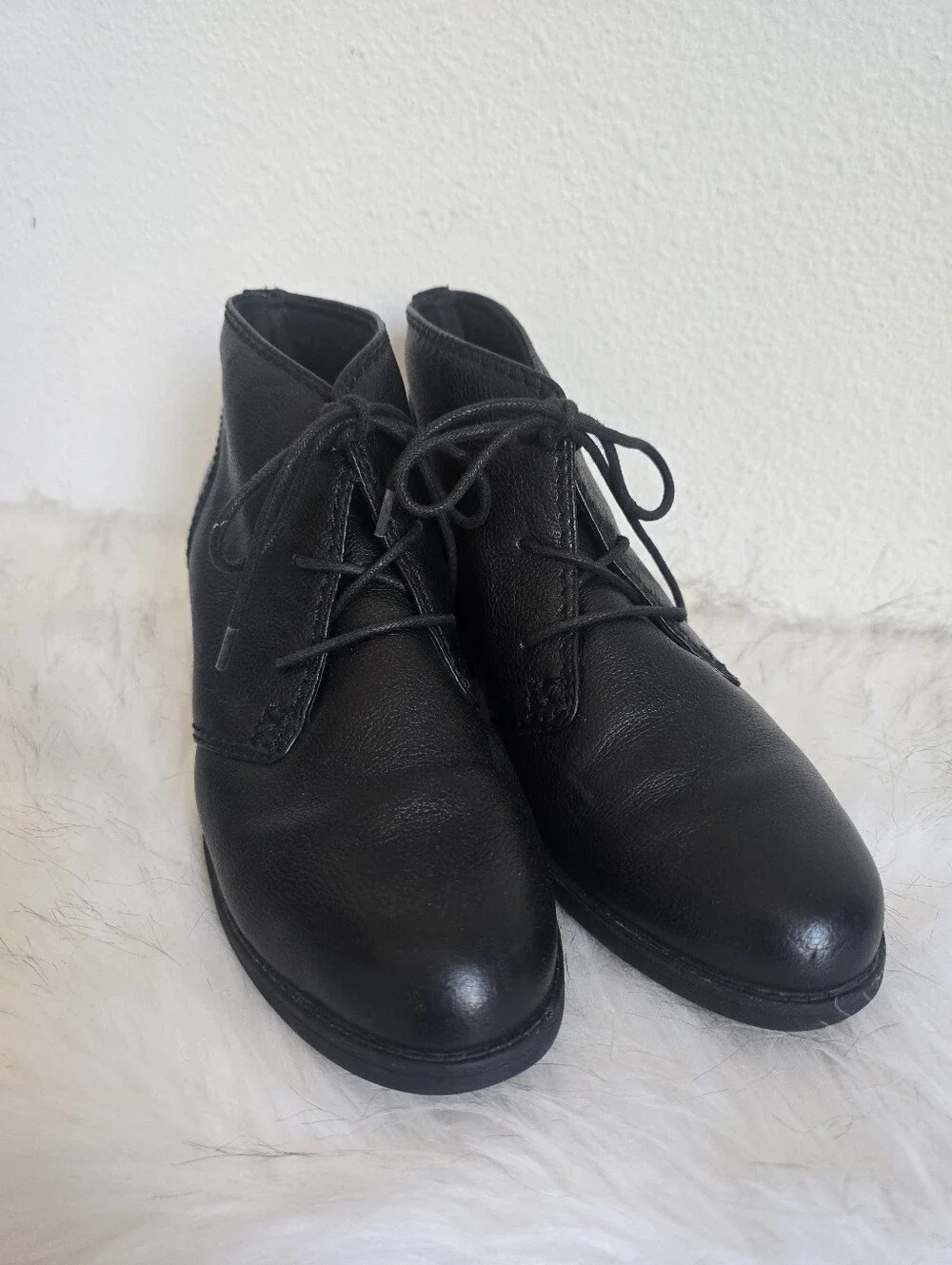 Clarks Black Nevella Harper Pebble Lace-up Granny Heeled Boots